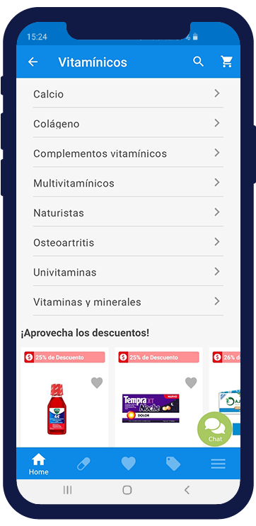 smartphone con productos en promoción